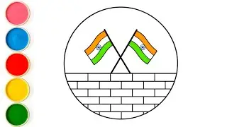 Republic Day Drawing | 26 January drawing easy | Very easy republic day drawing for kids | flag art 