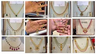 Lightweight 22k gold necklace designs with WEIGHT || Below 10 grams gold necklace collection||