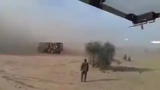 A rocket launcher  of pakistan ready to fire