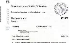 G12 - 2025 MATHEMATICS PAPER 2 QUESTION 1. Well explained 