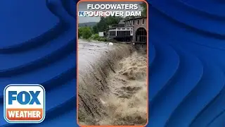 Floodwaters Pour Over Dam In Vermont