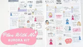 Plan With Me Aurora Kit Hobonichi Cousin Planner #weeklyplanning #hobonichicousin #stickerkits #plan