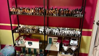 Set up my new  shelves up with schleich horses￼￼:)#schleichhorse