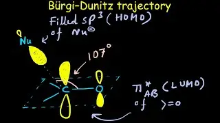 B&uuml;rgi&ndash;Dunitz trajectory | Direction of the approach of a nucleophile towards a Carbonyl group