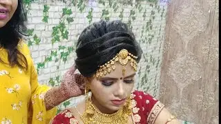 Real bridal Hairstyle for beginners in Easy method with gajra and Matha Patti (Hindi)