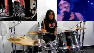 AC/DC - T.N.T. (Live at Donington). Drum cover. Chris Slade's drumming style.