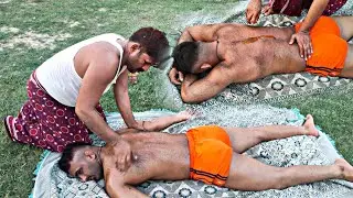 AMSR Desi Wrestler  Back Oil Massage for Feeling Relaxing Body