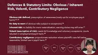 Psychiatric injury in the workplace