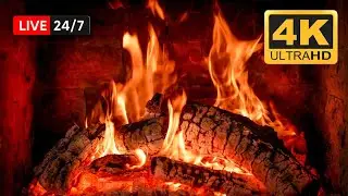 Cozy Fireplace 4K 🔥 Relaxing Fireside Retreat: Extended 24/7 Fireside Ambiance with a Crackling Fire