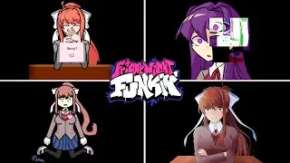 Лучшие Doki Doki Game Over Экраны в FNF (DDLC Моника, Сайори, Юри) - Friday Night Funkin'