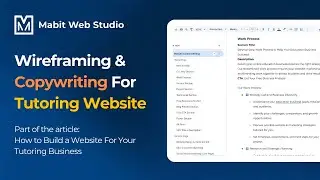 Wireframing & Copywriting for Tutoring Website