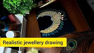 How to draw realistic jewellery /details process described