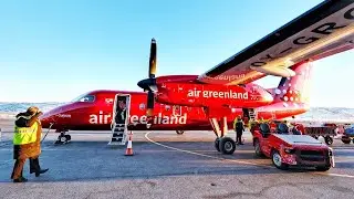 Air Greenland Dash 8-200 Landing in Kangerlussuaq