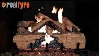 Peterson Real Fyre Charred Split Log Set, Shown With the G45 Burner