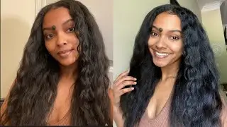 Lazy braid out on blown out hair