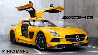 REVIEW: MiniChamps (2023 re-release) 1:18 Mercedes-Benz SLS AMG Black Series - AMG Solarbeam Yellow