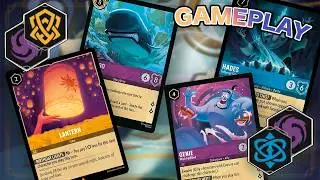 Amethyst Amber vs Amethyst Sapphire | LORCANA Gameplay Whispers in the Well