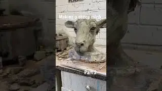 Clay sculpture, of a sheep. Making masks for the rugby. We lost a sheep in Marseille. Not Taxidermy