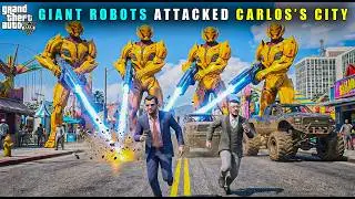 GTA 5 : DAVID'S GIANT ROBOTS POWERFUL ATTACK ON CARLOS || BB GAMING