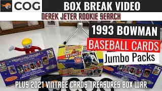 1993 Bowman Baseball Cards Jumbo Pack Box Break - Jeter Search.  Plus 2021 Vintage Cards Treasures.