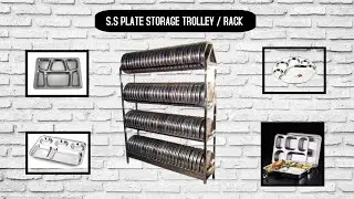 SS Plate Storage Rack | Plate Stacking Rack | Plate  Storage Trolley | Plate Rack