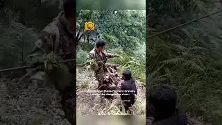 Incredible River Crossing  Farmers Use a Cable to Reach the Other Side!