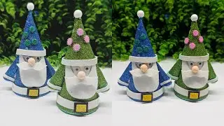 DIY Glitter Foam Santa Claus 🎅 | Easy Christmas Craft Ideas | EVA Foam Christmas Decorations