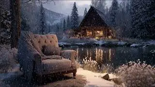 Calm Winter Evening by the Sofa with Snowfall and Soft Piano Music for Deep Rest and Sweet Dreams