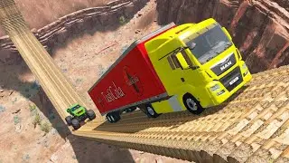 Cars vs Long Loop Log Bridge &ndash; BeamNG Drive #92