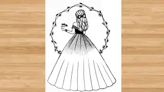 How To Draw A Girl | Easy Drawing | Beautiful Ladki Ka Chitra Kaise Banaen | Girl With Butterfly ...