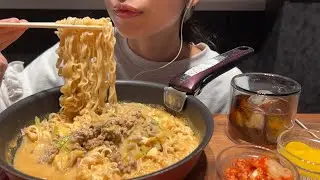 【ASMR 咀嚼音】ピリ辛担々麺とカリカリ沢庵 🍜| Tantan Noodles Mukbang (No Talking) Eating Sounds