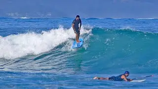 Pua'ena Point ~ Mellow Relaxing Longboard Surfing North Shore O'ahu Hawaii