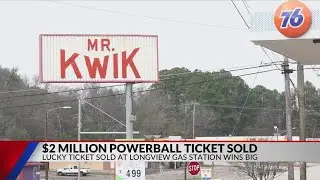 $2M Texas Lottery ticket sold at gas station in Longview