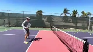 Greg Pickleball lesson working on two hand backhand on the forehand side
