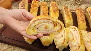 СДЕЛАЙТЕ ТАКОЙ РОЛЛ С СЫРОМ И ВЕТЧИНОЙ, И ВСЕ БУДУТ ПРОСИТЬ РЕЦЕПТ!