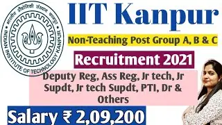 IIT Kanpur Recruitment 2021 | IIT Non Teaching Group A, B & C Job 2021 | IIT Jr Assistant Job  2021
