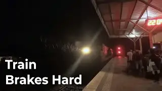 Train Brakes Hard in Sri Lanka - Mannar Night Mail Train with Canadian Class M4