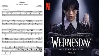 Zombie - The Cranberries | Wednesday: Season 2 - piano solo music sheet
