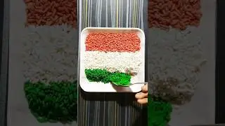 🇮🇳 National Flag Painting with rice 💛🤍💚 Jay Hind #shorts #trending #viral #moumiart