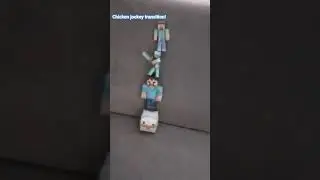 Chicken jockey transition!💙 #chickenjockey #funny #funk  #minecraft #minecraftmovie #axolotl