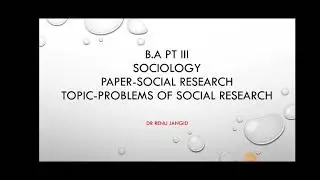Problems of Social Research