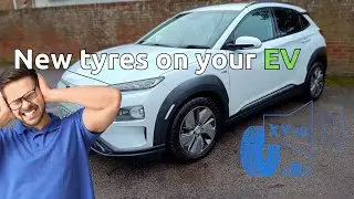 Fitting new tyres on a Hyundai Kona EV. The noise rating makes a huge difference.