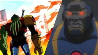 Vilgax's Red Laser Beams Vs Darkseid's Omega Beams.