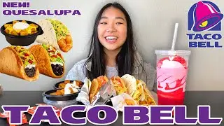 NEW! TACO BELL Quesalupa LTO vs. Chalupa + Strawberry Lemonade Freeze! MUKBANG