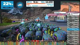 Zwift Group Ride Tour of Watopia Stage 5 Short Route on Sand and Sequoias in Watopia