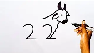 How To Draw Cow From 22 I Easy Cow Drawing With 22 I Number Drawing