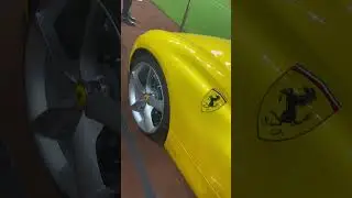 Modern Topless Two Seaters Yellow Ferrari Great Design at Car Show #daikinpark #carshow