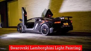 Russian girl drives her 2 million Swarovski Crystal Lamborghini at night