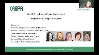 Webinar: Make Data Count (July 2021)