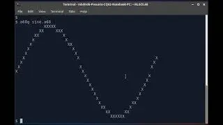 ALGOL 68 Program to draw a Sine Wave.